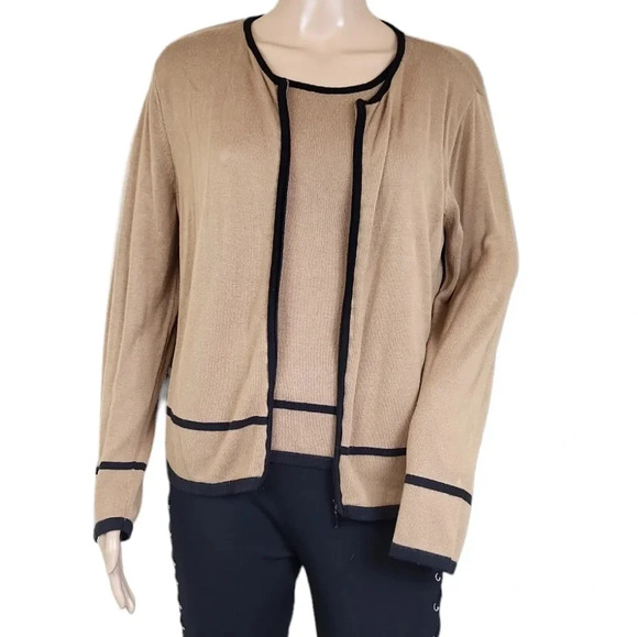 Norton McNaughton Tan Full Zip Sweater Women’s PM - Picture 1 of 6